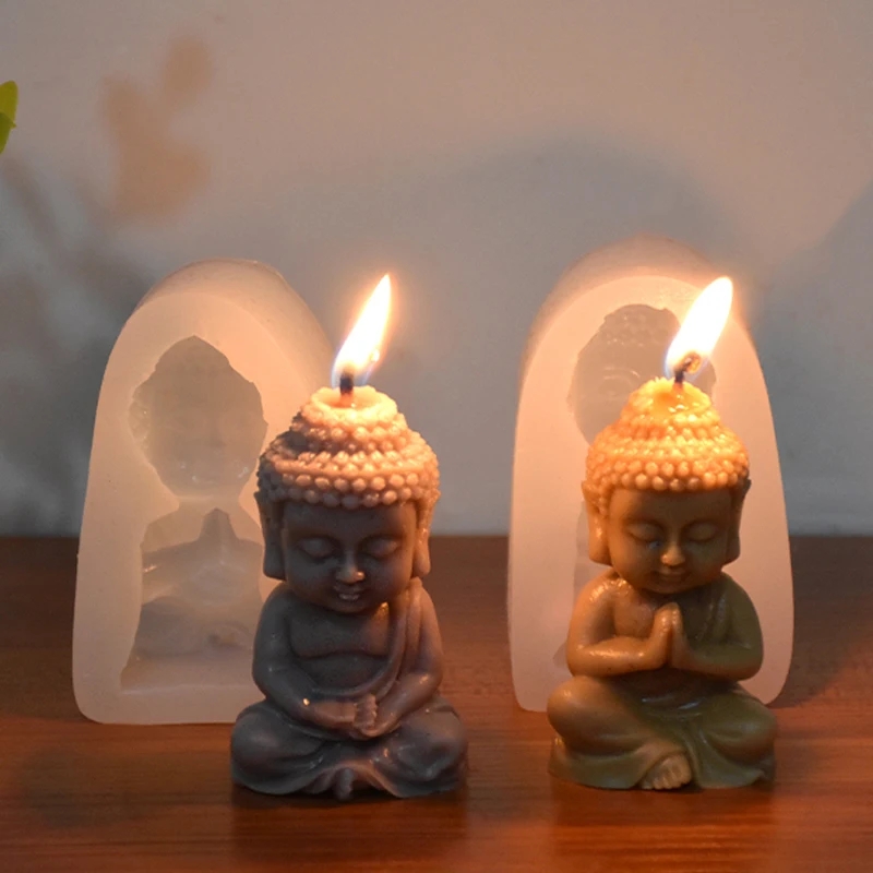 Candle Making Process - 3D-Buddha-Silikon-Kerzenform, Meditation, Gesang, Buddha, Gips, Ton,