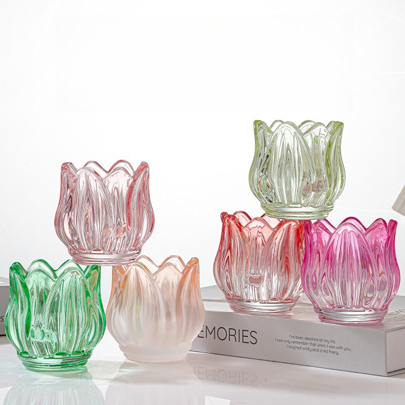 Candle Making Glass - Tulpenkerzenbecher aus Glas, Atmosphärendekoration, Foto-Requisite, Kerzenständer,