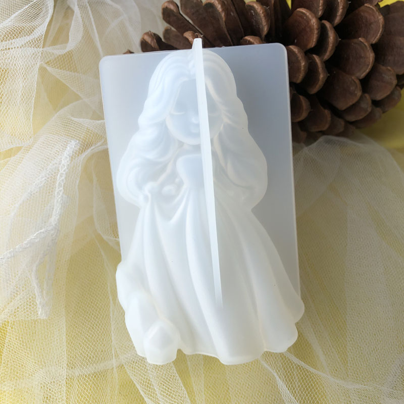 Candle Making Supplies - 3D süße Prinzessin Silikon Kerze Form