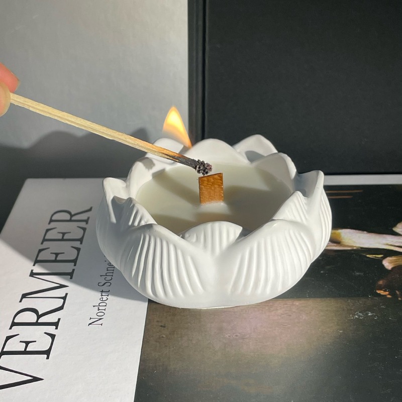 Candle Making Process - 3D Lotus Kerzenhalter Silikonform DIY Lotus