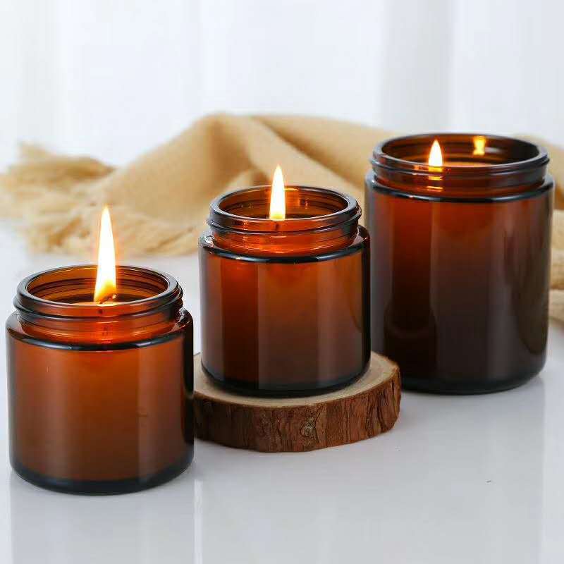 Candle Making Glass - 6 Stück 100/250 ml Braunglas-Kerzengläser, leeres