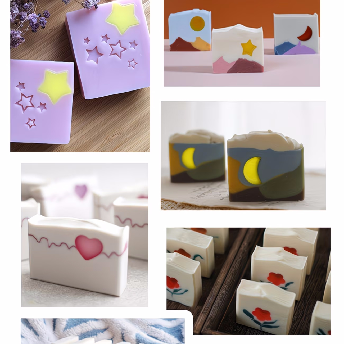 Candle Making Youtube - Silikonformen in Stern-, Herz-, Blumen- und