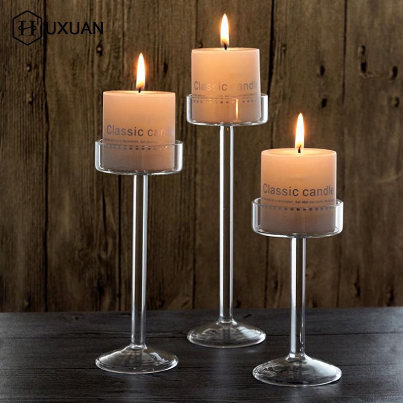 Candle Making Glass - Hohes Glas Kerze Halter Transparent Leuchter