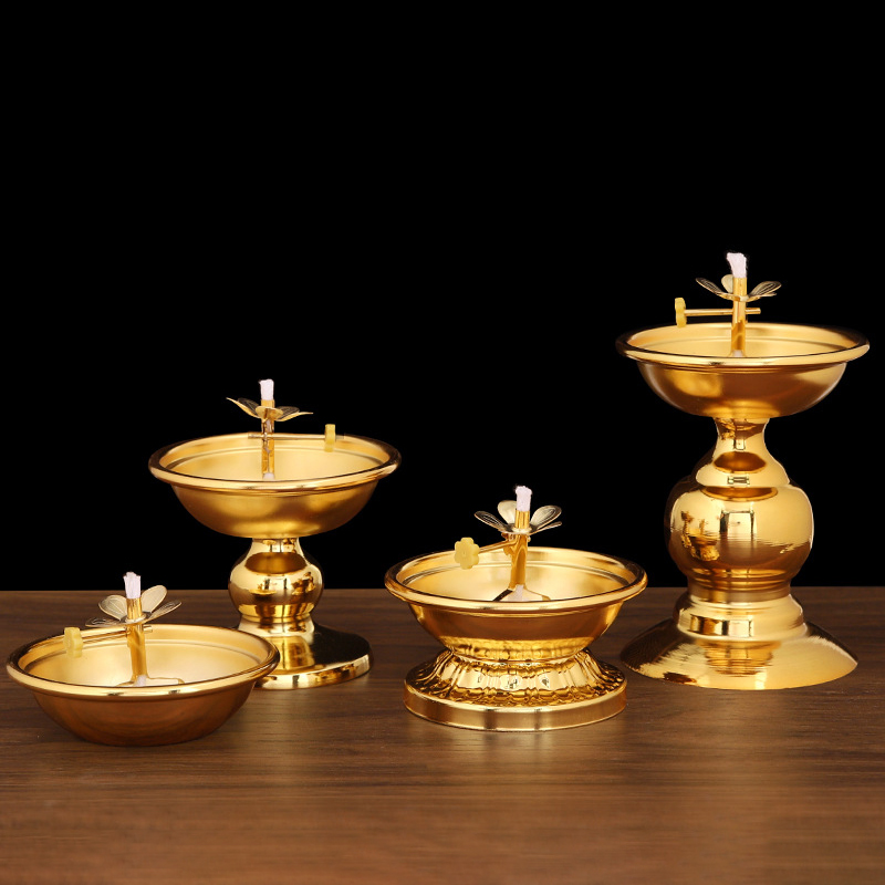Goldene Öllampe für Buddha mit – Candle Making Glass Bewertung und Preis
